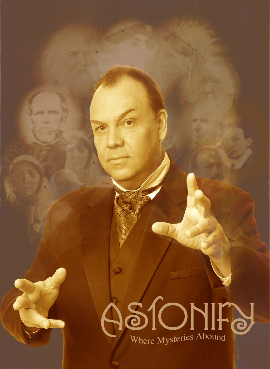 Dean Carnegie surrounded by the spirits of the past. Astonify, Where Mysteries Abound